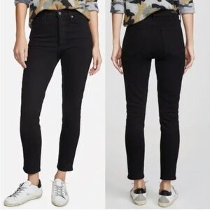 Citizens of Humanity Olivia High Rise Slim Ankle Jeans Button Fly Raw Hem Sz 27